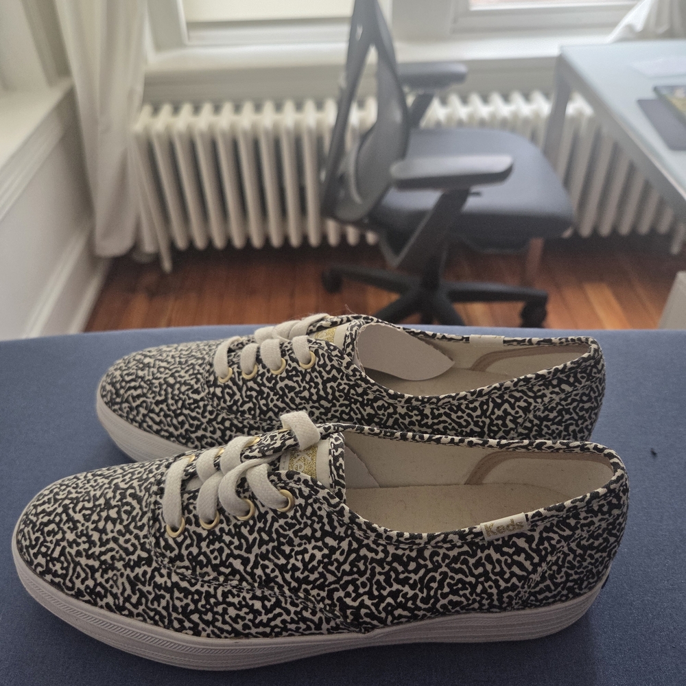 Keds Black and White Patterned Canvas Sneakers